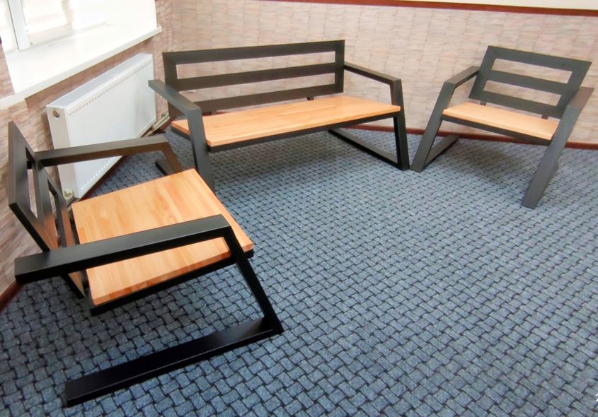 Комплект Троян лофт Z: 2 кресла и диван-скамья - 1